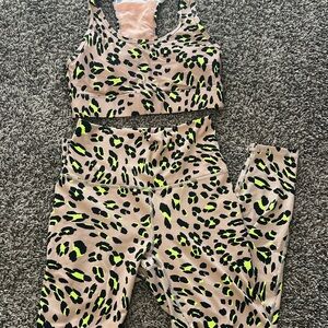 Fabletics Leopard Print Leggings Set